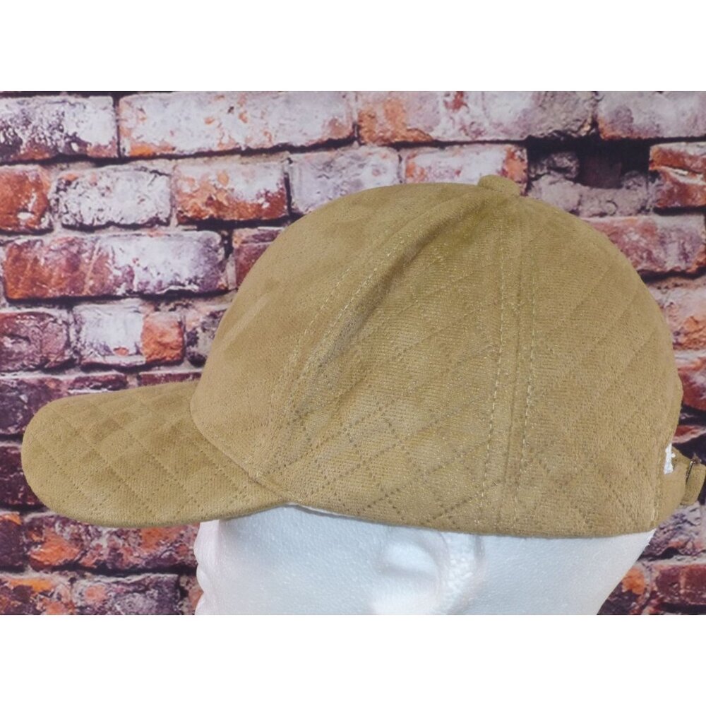 Marcus Adler New York Quilted Tan Baseball Cap Adjustable Strap Unisex Polyester - Picture 4 of 7